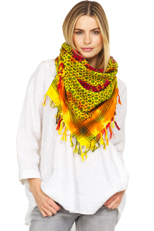 MOSAIC Tie Dye Yellow-Red SQUARE