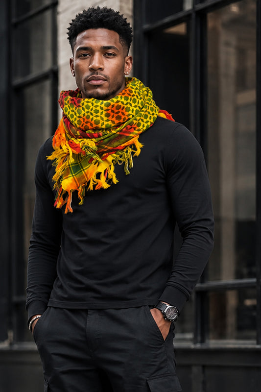 MOSAIC Tie Dye Yellow-Red SQUARE