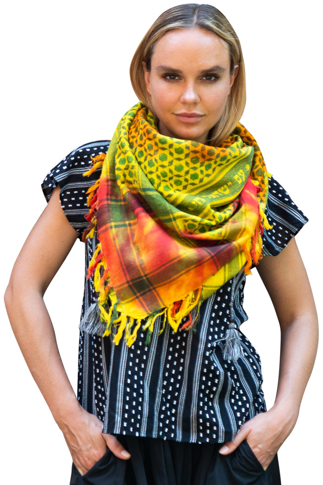 MOSAIC Tie Dye Yellow-Red SQUARE