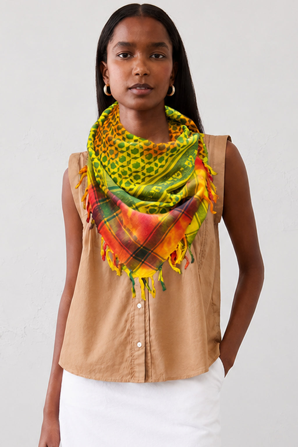 MOSAIC Tie Dye Yellow-Red SQUARE